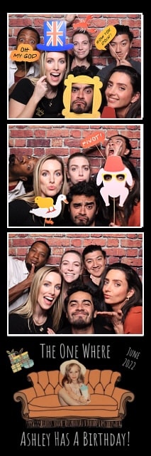 Ashley's Friends-themed birthday party photo booth June 2022